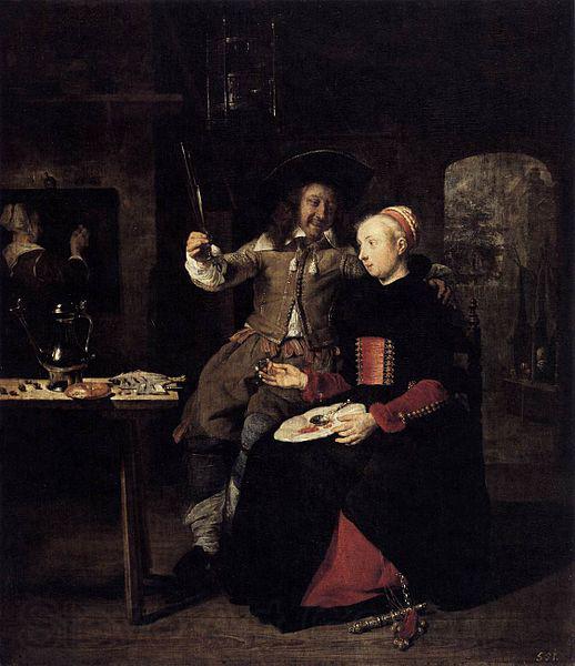 Gabriel Metsu Portrait of the Artist with His Wife Isabella de Wolff in a Tavern France oil painting art